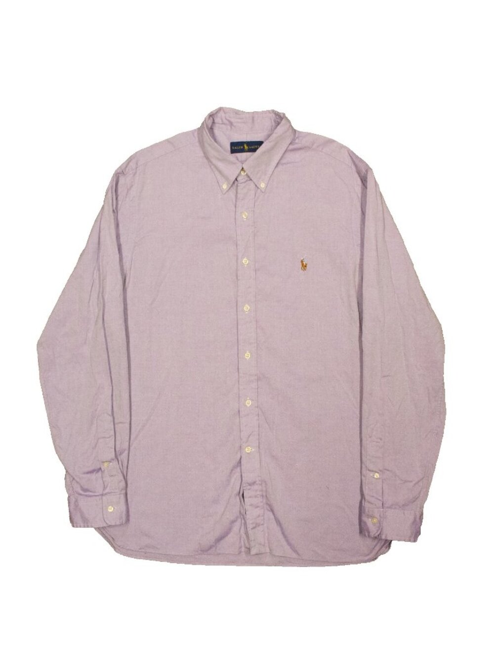 Ralph Lauren Button Down Shirt Cotton Long Sleeve Button Purple 17.5 XL